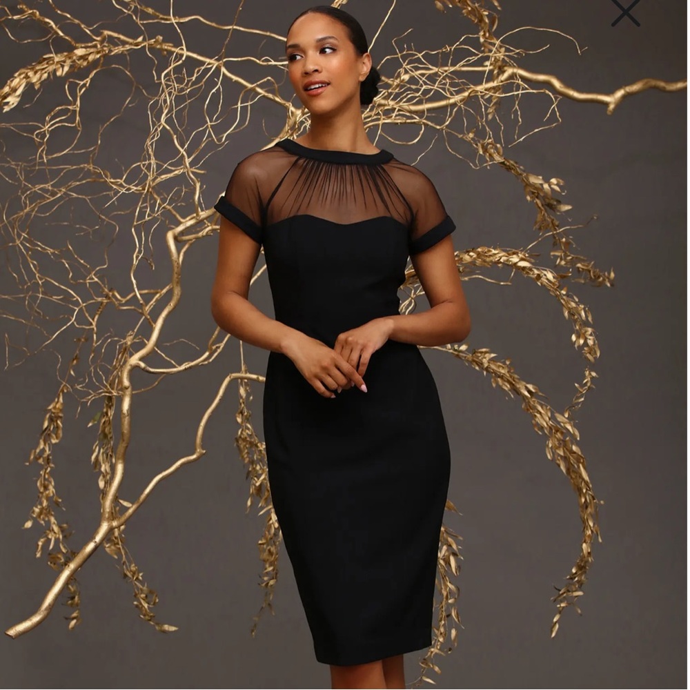 Elegant Maggy London Illusion Black Dress